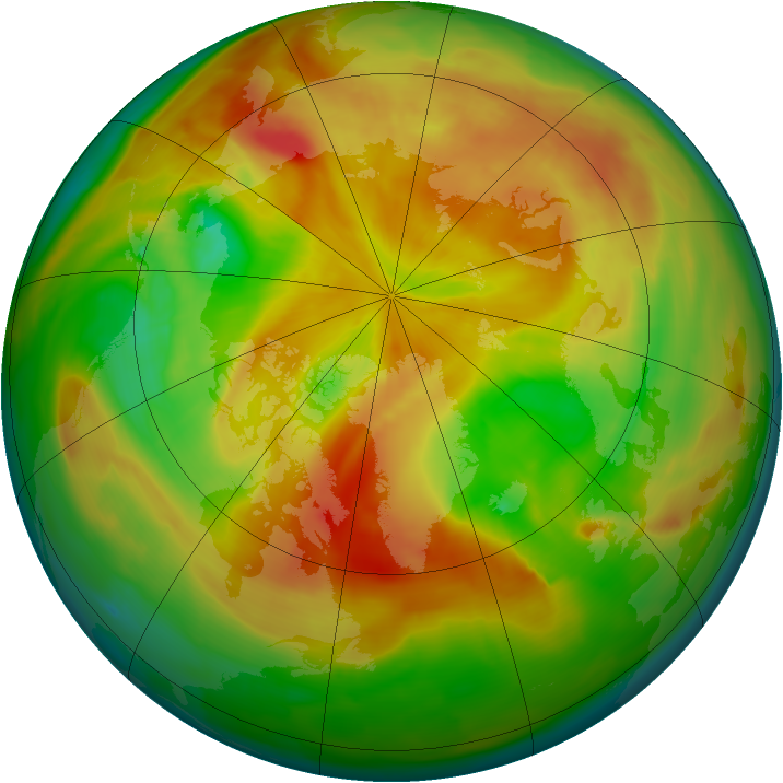 Arctic ozone map for 29 April 2009